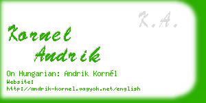 kornel andrik business card