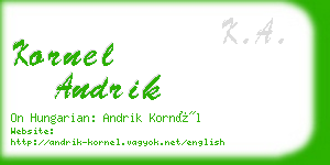 kornel andrik business card